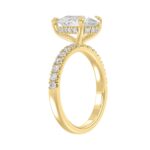 14K YELLOW GOLD 3 1/2CT ROUND/PEAR DIAMOND LADIES RING (CENTER STONE PEAR DIAMOND 3CT) - Image 3