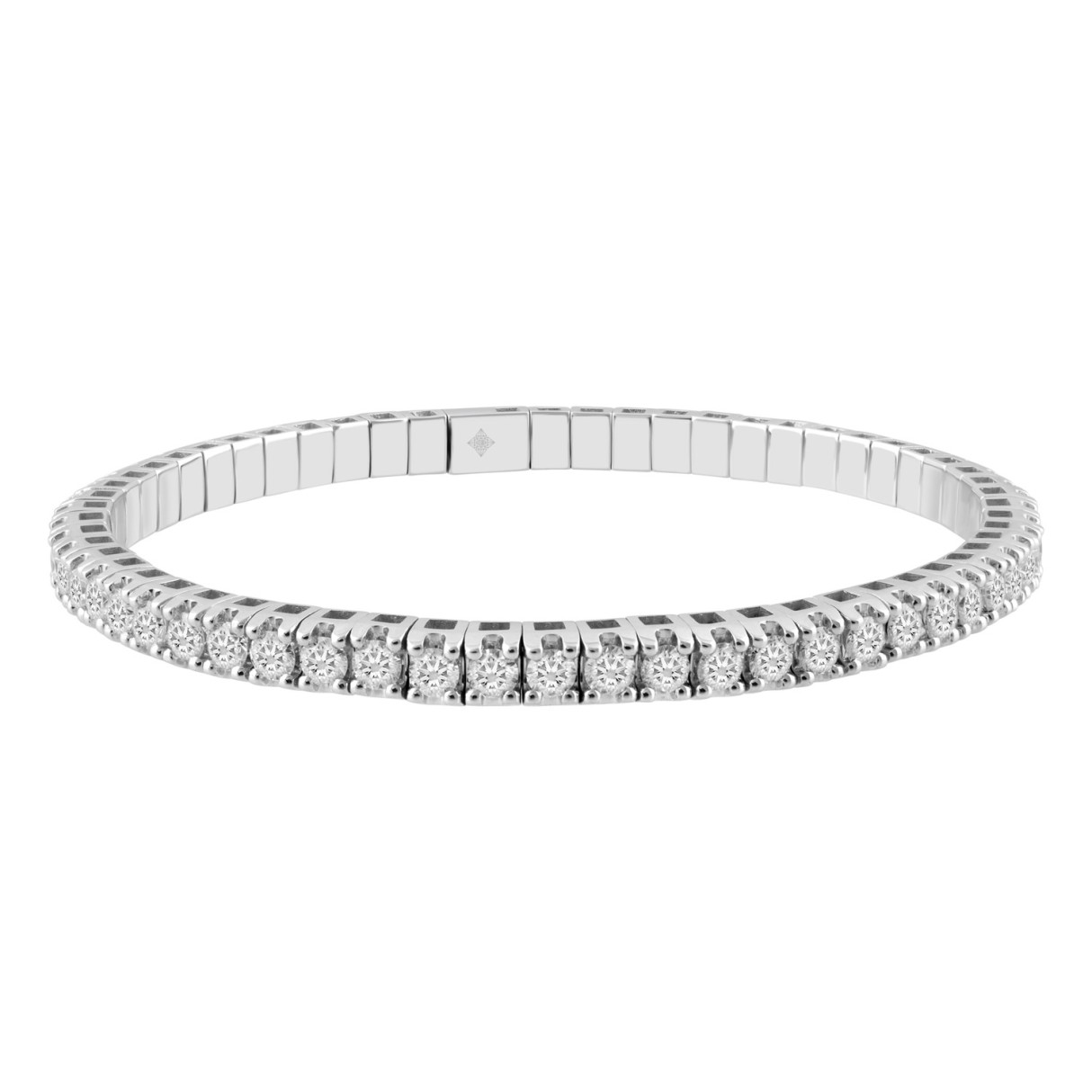 14K WHITE GOLD 5.00CT ROUND DIAMOND LADIES FLEXIBLE BANGLE 1 14K WHITE GOLD 5.00CT ROUND DIAMOND LADIES FLEXIBLE BANGLE - Image 1