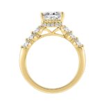 14K YELLOW GOLD 4.00CT ROUND/OVAL/MARQUISE DIAMOND LADIES RING (CENTER STONE OVAL DIAMOND 3CT) - Image 2