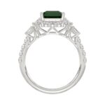 14K WHITE GOLD 4 1/2CT ROUND/EMERALD DIAMOND LADIES RING (CENTER STONE GREEN EMERALD DIAMOND 3CT) - Image 2