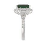 14K WHITE GOLD 4 1/2CT ROUND/EMERALD DIAMOND LADIES RING (CENTER STONE GREEN EMERALD DIAMOND 3CT) - Image 3