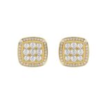 10K YELLOW GOLD 3/4CT ROUND DIAMOND LADIES EARRINGS