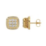 10K YELLOW GOLD 3/4CT ROUND DIAMOND LADIES EARRINGS - Image 2