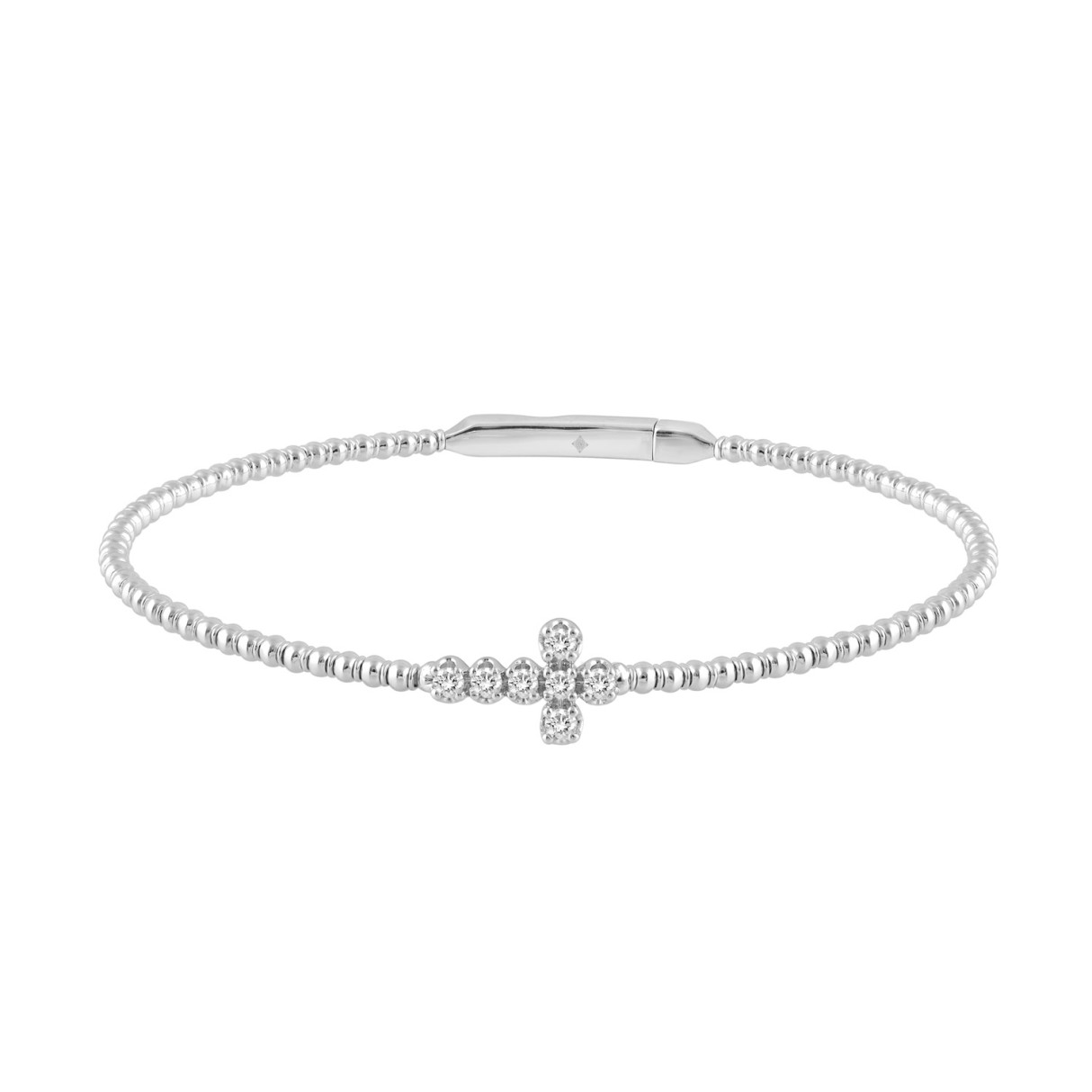 9K WHITE GOLD 1/6CT ROUND DIAMOND LADIES BANGLE 1 9K WHITE GOLD 1/6CT ROUND DIAMOND LADIES BANGLE - Image 1