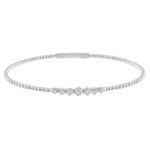 9K WHITE GOLD 1/4CT ROUND DIAMOND LADIES BANGLE