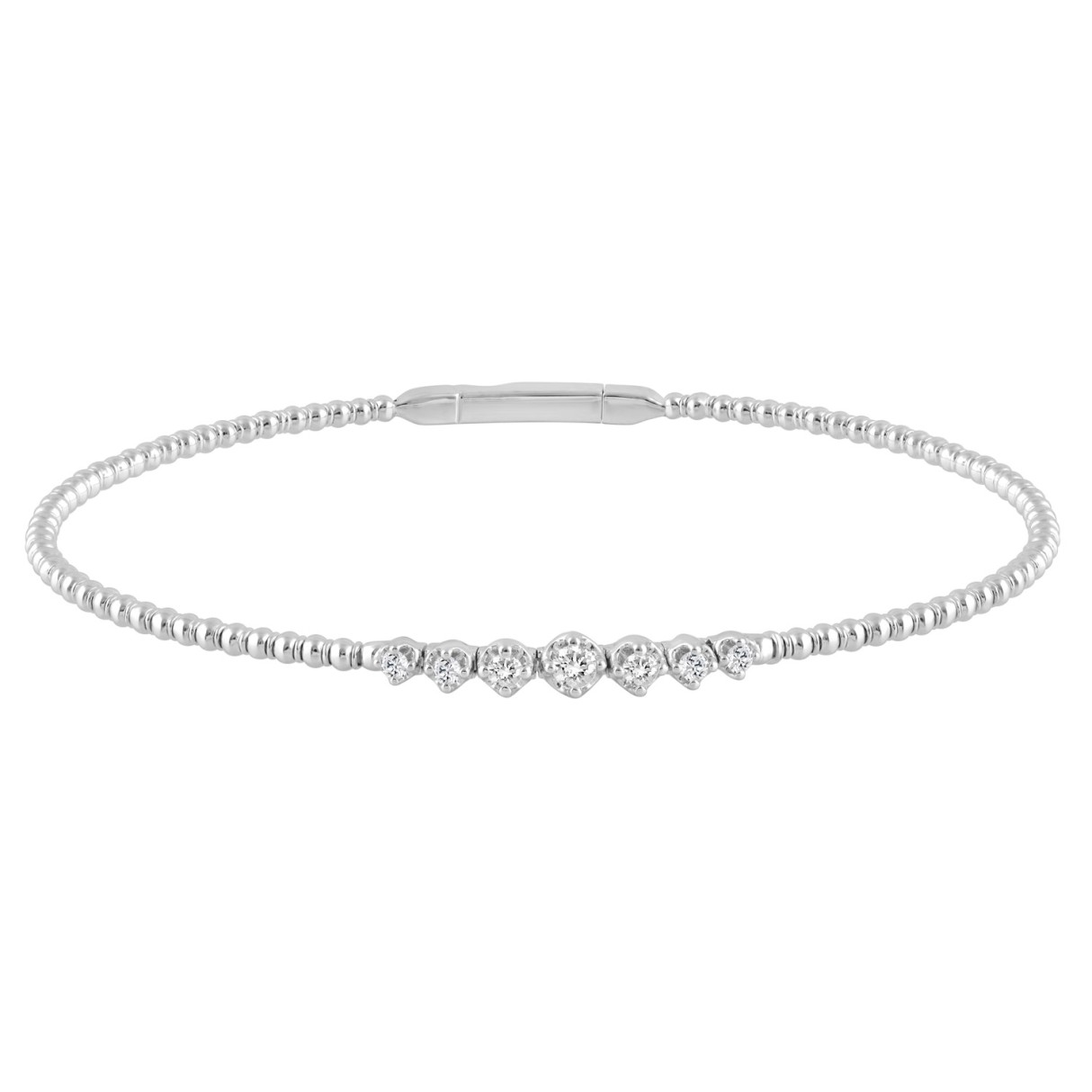 9K WHITE GOLD 1/4CT ROUND DIAMOND LADIES BANGLE 1 9K WHITE GOLD 1/4CT ROUND DIAMOND LADIES BANGLE - Image 1