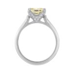 14K WHITE GOLD 3 1/4CT ROUND/YELLOW CUSHION DIAMOND LADIES RING (CENTER STONE YELLOW CUSHION DIAMOND 3CT) - Image 2