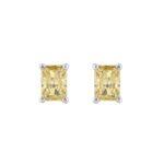 14K WHITE GOLD 1.00CT YELLOW RADIANT DIAMOND LADIES EARRINGS
