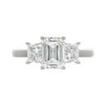 14K WHITE GOLD 2 5/8CT EMERALD/PRINCESS DIAMOND LADIES RING (CENTER STONE EMERALD DIAMOND 1 1/2CT) - Image 5