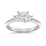 14K WHITE GOLD 1.00CT PRINCESS/ROUND DIAMOND LADIES RING (CENTER STONE PRINCESS DIAMOND 3/4CT)
