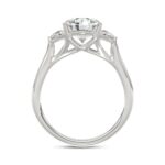 14K WHITE GOLD 2 5/8CT ROUND/HALFMOON DIAMOND LADIES RING (CENTER STONE ROUND DIAMOND 2CT) - Image 2