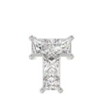 10K WHITE GOLD 1.00CT FANCY CUT ALPHABET DIAMOND LADIES PENDANT WITH CHAIN