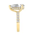 14K YELLOW GOLD 6.00CT ROUND/PEAR DIAMOND LADIES RING (CENTER STONE PEAR DIAMOND 5CT) - Image 3