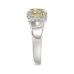14K WHITE GOLD 1 1/2CT ROUND/YELLOW RADIANT DIAMOND LADIES RING - Image 4