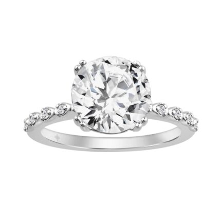 14K WHITE GOLD 3.00CT ROUND DIAMOND LADIES RING (CENTER STONE ROUND DIAMOND 3CT)