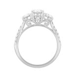 LADIES RING 2 1/4CT OVAL/ROUND DIAMOND 14K WHITE GOLD (CENTER STONE OVAL DIAMOND 1CT ) - Image 2