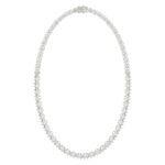 LADIES NECKLACE 19 1/2CT ROUND/PEAR/MARQUISE DIAMOND 14K WHITE GOLD