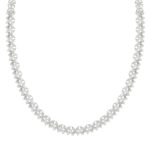 LADIES NECKLACE 19 1/2CT ROUND/PEAR/MARQUISE DIAMOND 14K WHITE GOLD - Image 2