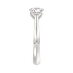 LADIES SOLITAIRE RING 1CT ROUND DIAMOND 14K WHITE GOLD - Image 4