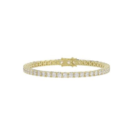 LADIES BRACELET 5CT ROUND DIAMOND 14K YELLOW GOLD